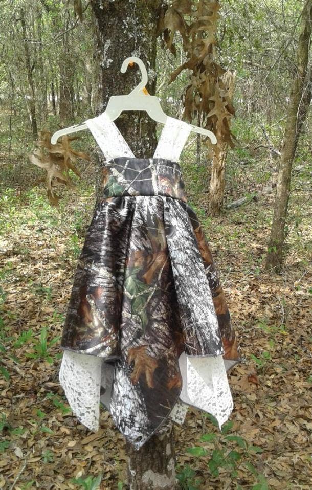 Purple camo flower girl dresses top
